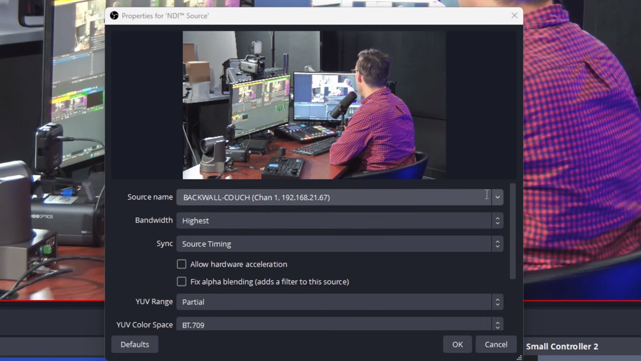 NDI Sources in OBS