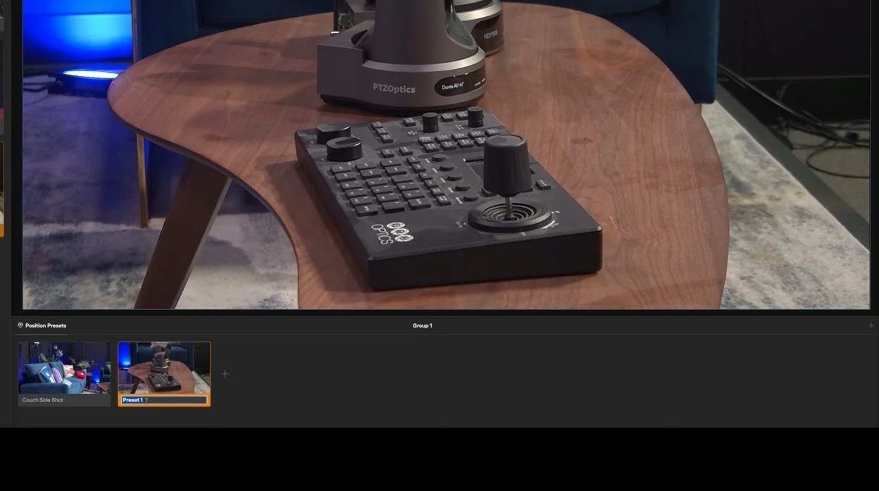PTZ Camera Presets and Groups